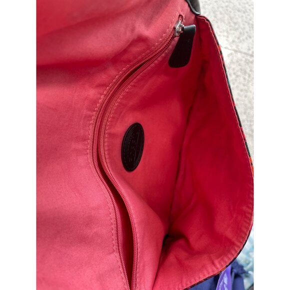 Fossil Keyper Mini Crossbody Bag Floral Coated Canvas Flap Front Black Orange - Picture 8 of 8